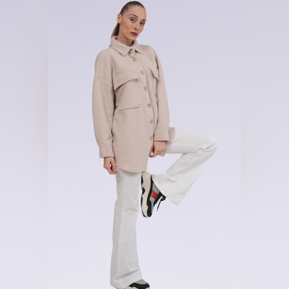 Minark Fuzzy Fleece Sherpa For Women / Jackets Coats For Women - Picture 4 of 6